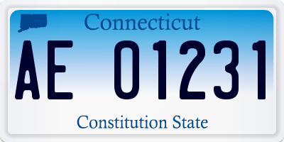 CT license plate AE01231