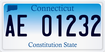 CT license plate AE01232