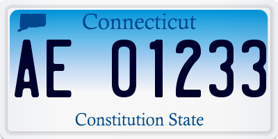 CT license plate AE01233