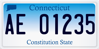 CT license plate AE01235