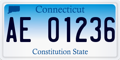 CT license plate AE01236