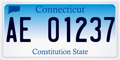 CT license plate AE01237
