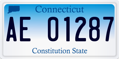 CT license plate AE01287