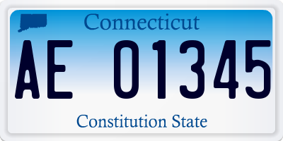 CT license plate AE01345