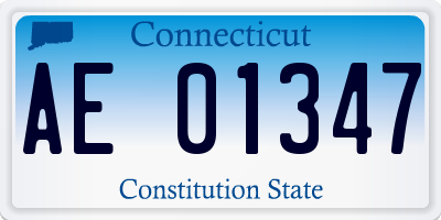 CT license plate AE01347