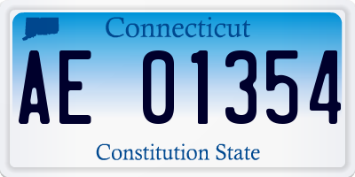 CT license plate AE01354
