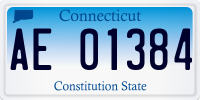 CT license plate AE01384