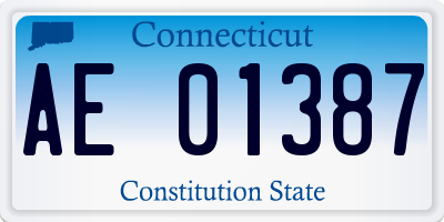 CT license plate AE01387