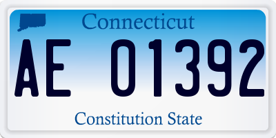 CT license plate AE01392