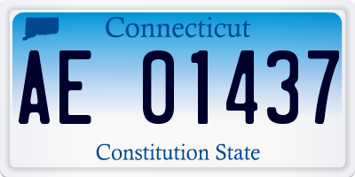 CT license plate AE01437