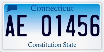 CT license plate AE01456