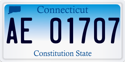 CT license plate AE01707