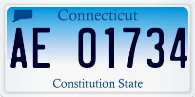CT license plate AE01734
