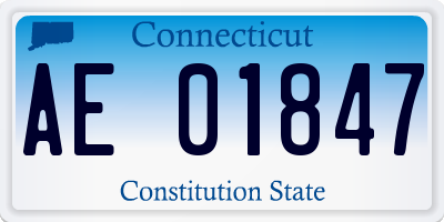 CT license plate AE01847