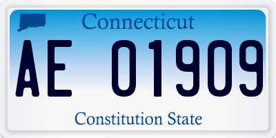 CT license plate AE01909