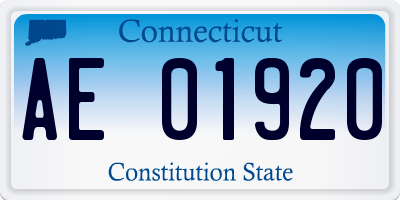CT license plate AE01920