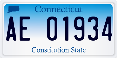 CT license plate AE01934