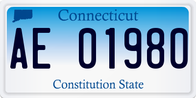 CT license plate AE01980