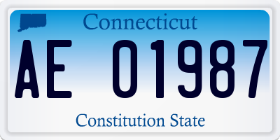 CT license plate AE01987