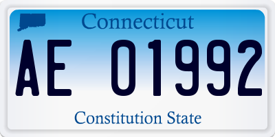 CT license plate AE01992