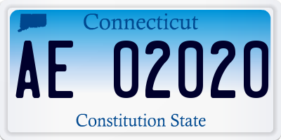 CT license plate AE02020