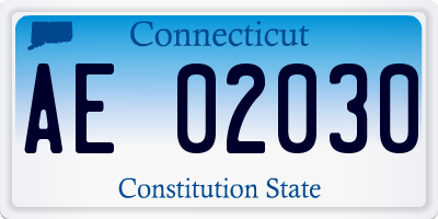 CT license plate AE02030