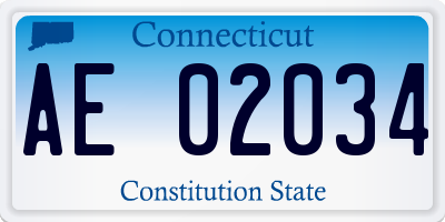CT license plate AE02034
