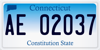 CT license plate AE02037