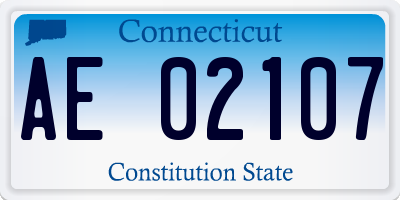 CT license plate AE02107