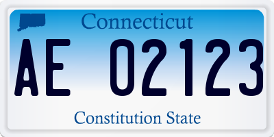 CT license plate AE02123