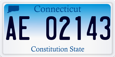 CT license plate AE02143