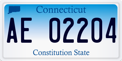 CT license plate AE02204