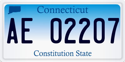 CT license plate AE02207