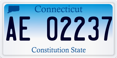 CT license plate AE02237