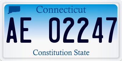 CT license plate AE02247