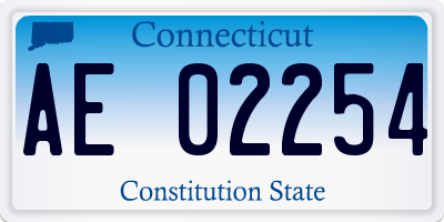 CT license plate AE02254
