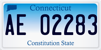 CT license plate AE02283