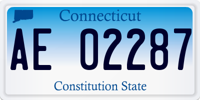 CT license plate AE02287