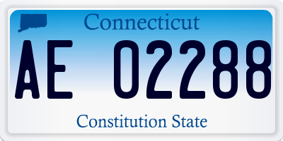 CT license plate AE02288