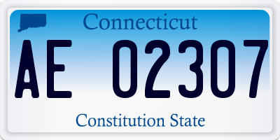 CT license plate AE02307