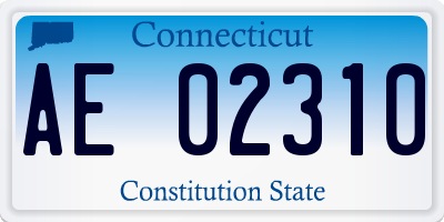 CT license plate AE02310