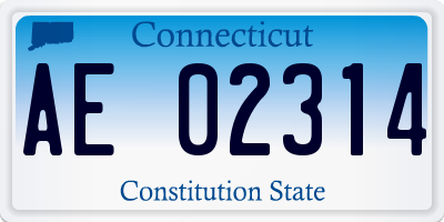 CT license plate AE02314