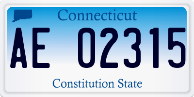 CT license plate AE02315