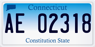 CT license plate AE02318