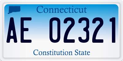 CT license plate AE02321