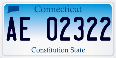 CT license plate AE02322