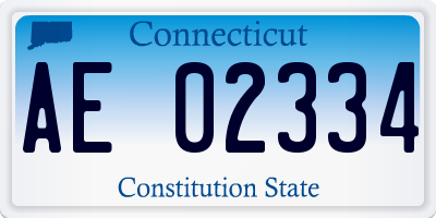 CT license plate AE02334