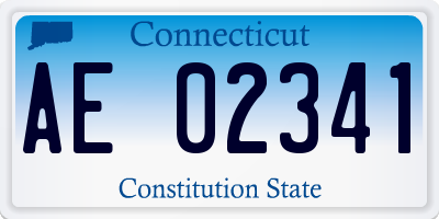 CT license plate AE02341