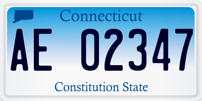 CT license plate AE02347