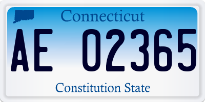 CT license plate AE02365
